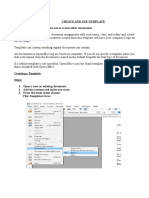 Create and Use Template A Template Is A Model That You Use To Create Other Documents