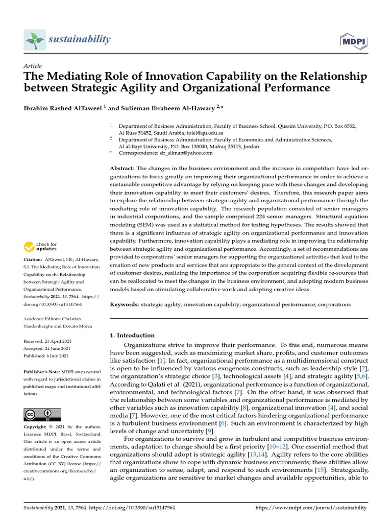 The Mediating Role of Innovation Capability On The Relationship Between ...