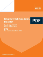 Coursework Guidelines Booklet: Cambridge IGCSE Physical Education