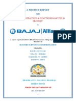 A Study of Strategy & Functioning of Field Forces in Bajaj Allianz