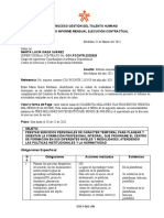 Proceso Gestión Del Talento Humano Formato Informe Mensual Ejecución Contractual