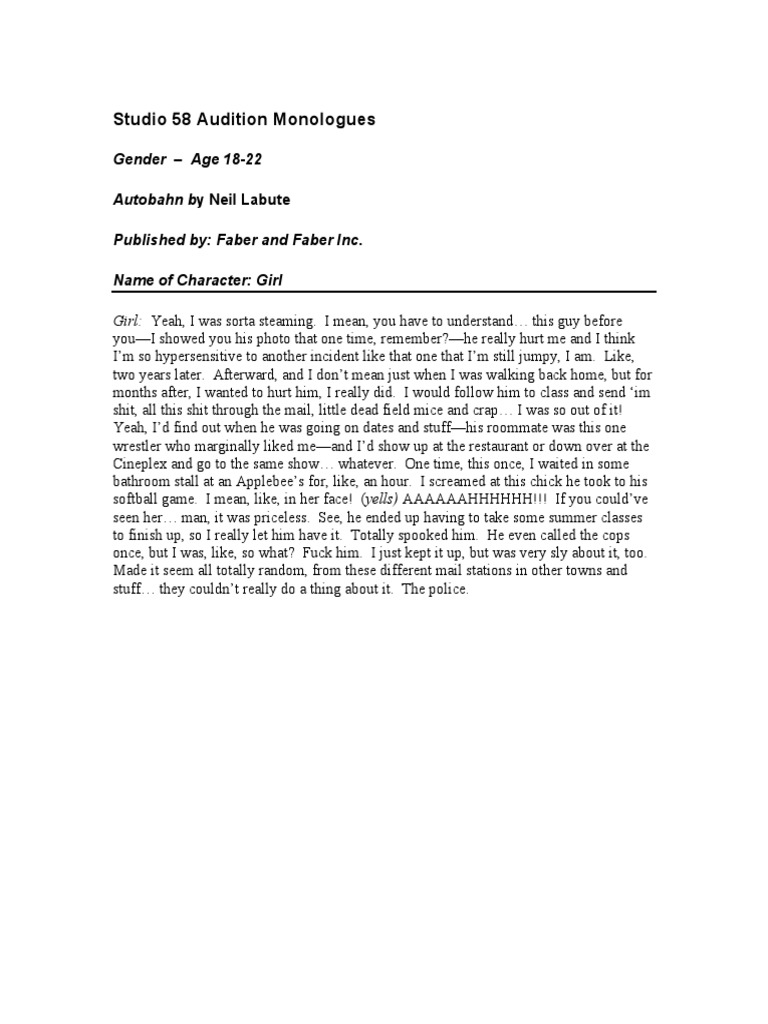 Autobahn by Neil Labute (18 22) PDF