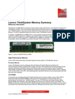 Lenovo ThinkSystem Memory Summary Reference Information