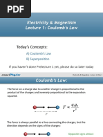 Electricity & Magnetism Lecture 1: Coulomb's Law