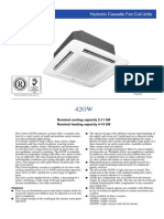 Hydronic Cassette Fan Coil Units: Nominal Cooling Capacity 2-11 KW Nominal Heating Capacity 4-14 KW