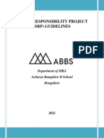 Social Responsibility Project (SRP) Guidelines: Department of MBA Acharya Bangalore B School Bengaluru