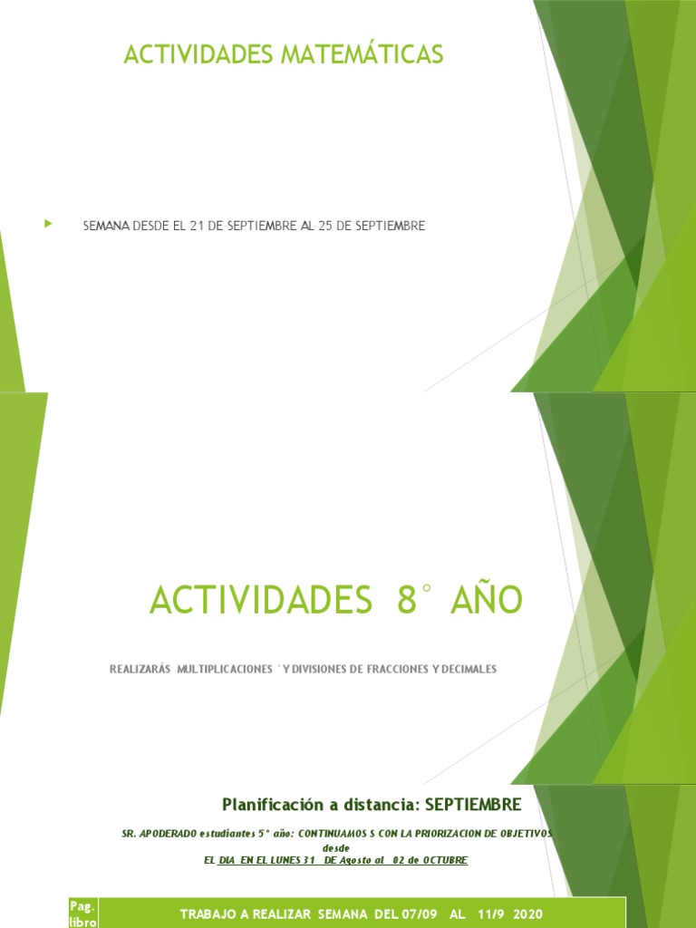 8° Actividades 21 Al 25 de Septiembre | PDF
