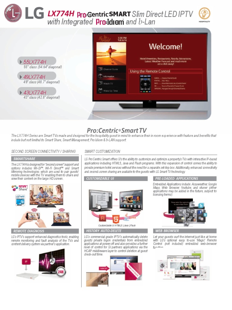 Slim Direct LED IPTV and - Lan With Integrated: Pro:Centric Smart TV ...