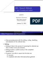 Econ 2063: Research Methods: Chapter-6: Data Processing and Analysis
