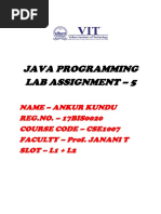 Java Programming Lab Assignment - 5