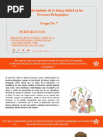 Fortalecimiento de La Integralidad en Los Procesos Pedagógicos