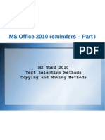 MS Office 2010 Reminders - Part 1