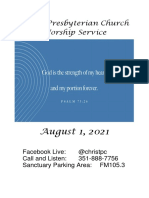 08012021 Bulletin for Virtual Worship Service