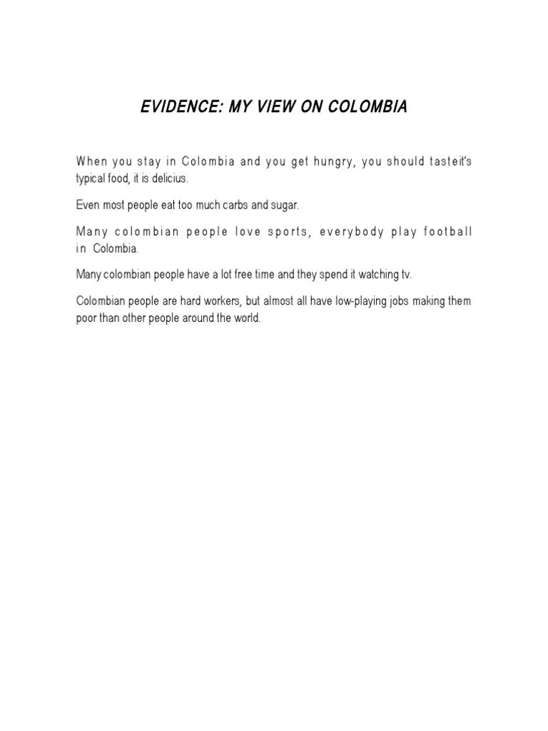 Evidence My View On Colombia | PDF