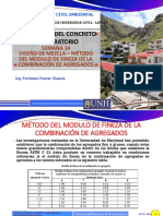 Diseño de mezcla de concreto usando el método del módulo de fineza