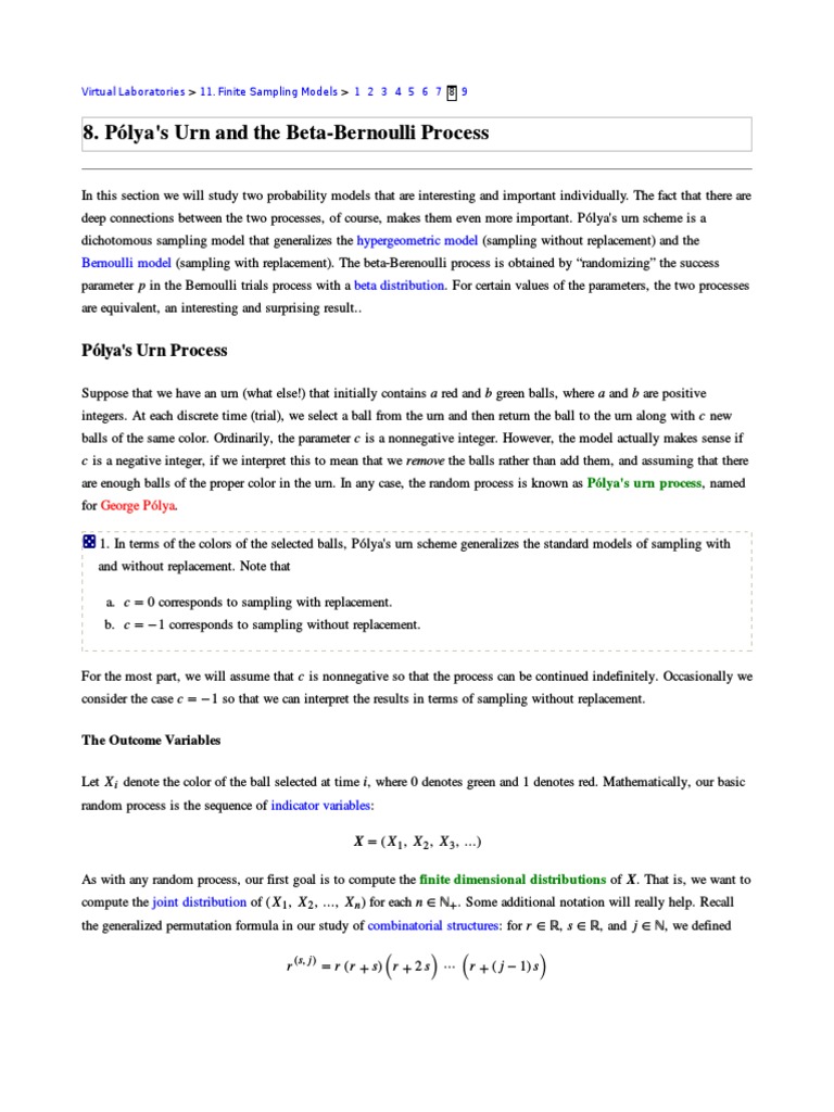 Polya Note PDF | PDF | Stochastic Process | Probability Distribution