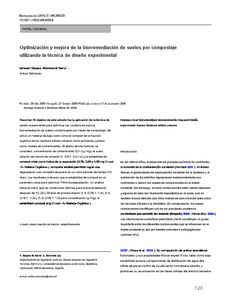 Optimización de biorremediación por compostaje | PDF | Compost ...
