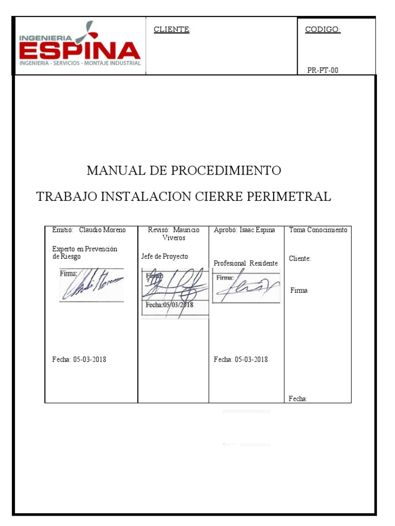 Tipos de Cierre Perimetral y Seguridad | PDF | Andamio | Planificación