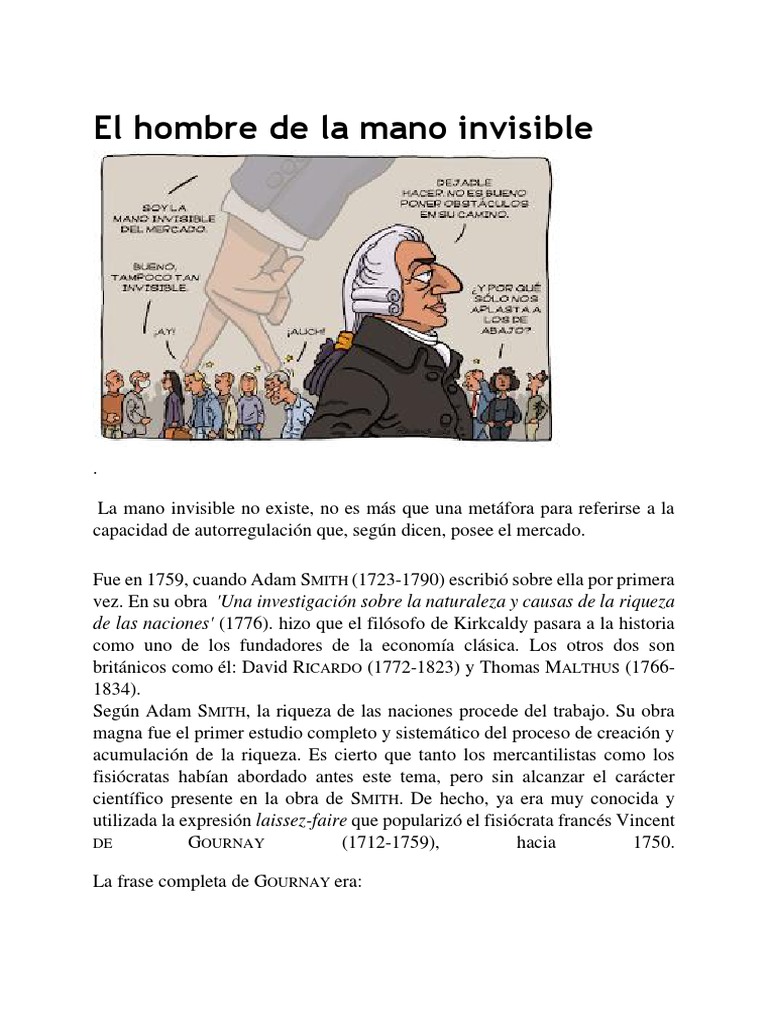 La mano invisible en la economía de Smith | PDF | Adam Smith | Ciencias ...