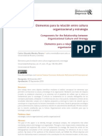 Elementos para La Relación Entre Cultura Organizacional y Estrategia