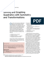 Weiss Mathematics Teacher Solving and Graphing Quadratics With Symmetry and Transformations