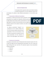 Research Methedelogy Course: X Characteristics of Effective Presentations
