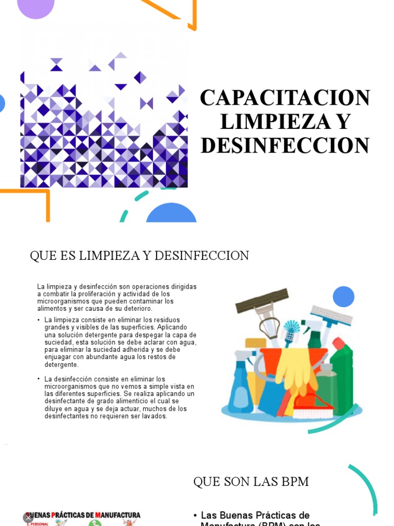 Capacitación en Limpieza y Desinfección | PDF | Lavado de manos | Alimentos