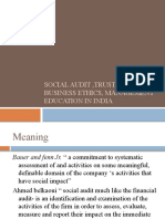 Social Audit, Trusteeship Business Ethics, Management Education in India