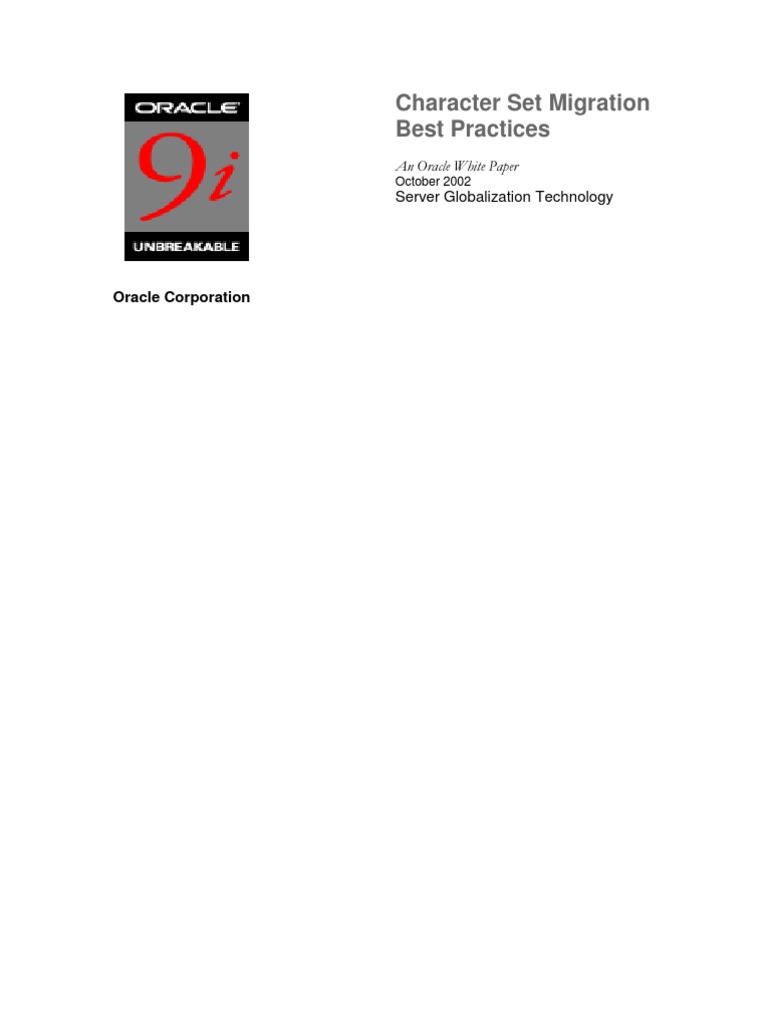 DB Charset Migration Best Practices | PDF | Character Encoding | Oracle ...