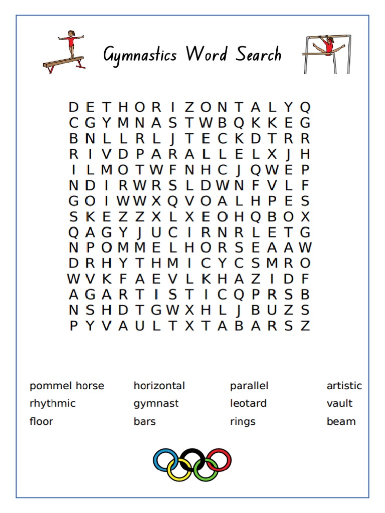 Gymnastics Word Search PDF