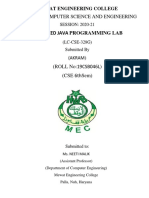 Advanced Java Programming Lab: B-Tech in Computer Science and Engineering