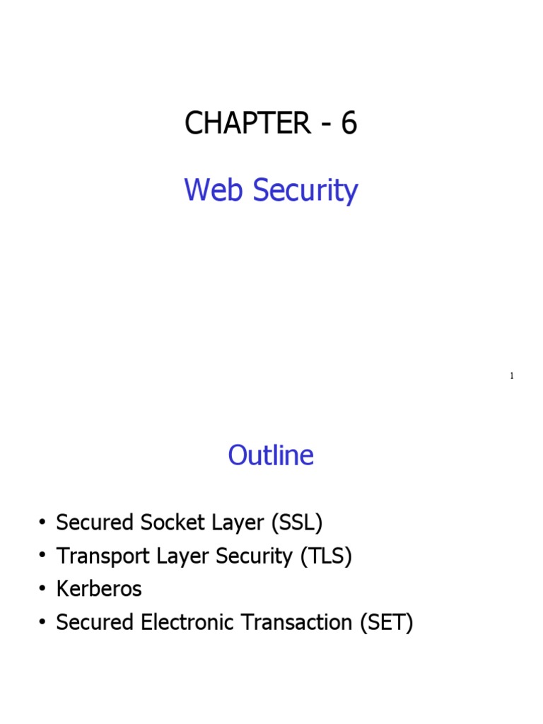 Chapter 6 - Web Security | PDF | Transport Layer Security | Public Key ...
