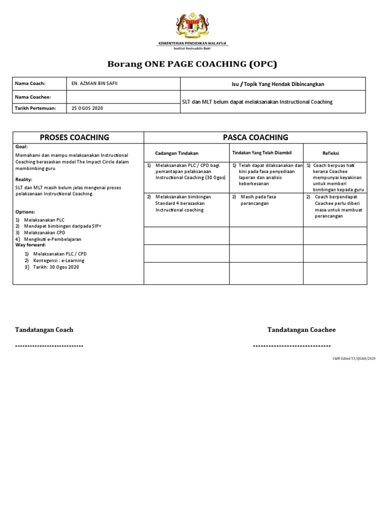 Borang OPC | PDF