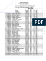 Final List For Scholarship (Ii/Ii) : Bachelor'S Degree in Civil Engineering