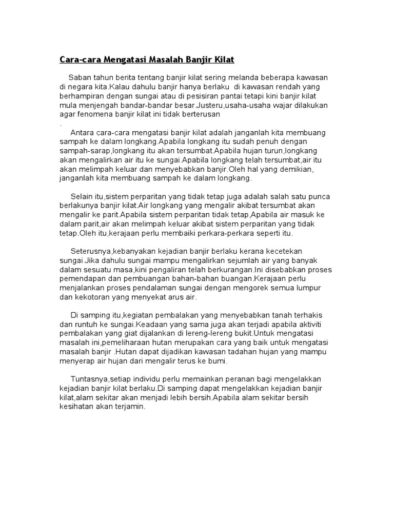 Cara Cara Mengatasi Masalah Banjir Kilat Pdf