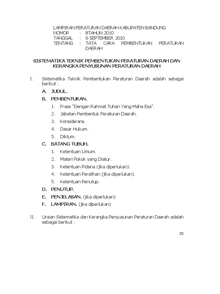 Teknik Penyusunan Peraturan Daerah | PDF
