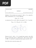 Functional Analysis Lecture 1