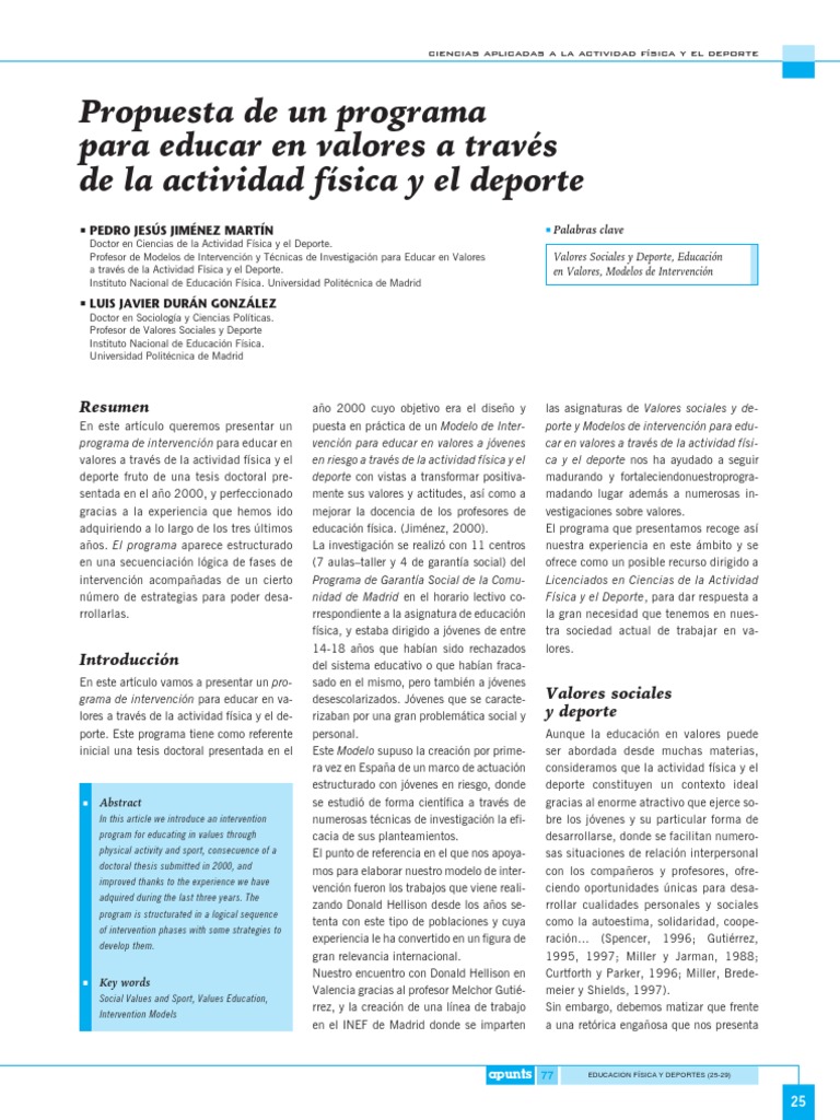 Programa de Valores en Deporte | PDF | Deportes | Comportamiento