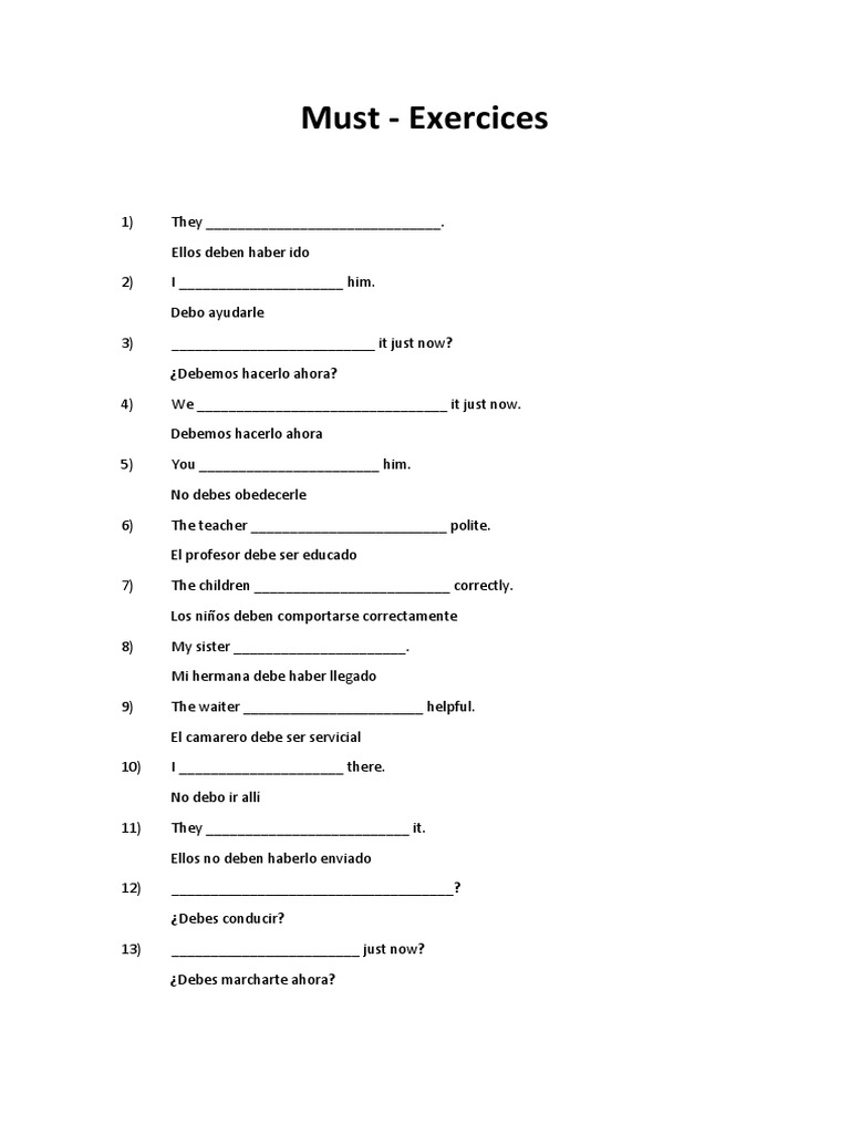Must Exercises | PDF