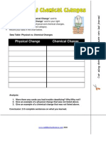 Physical Chemical Change Activity