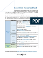 Source Criticism Skills Reference Sheet: Skill Name Guiding Questions