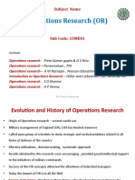 Operations Research (OR) : Subject Name