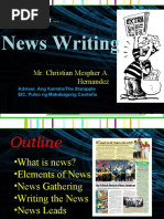 News Writing: Mr. Christian Mespher A. Hernandez