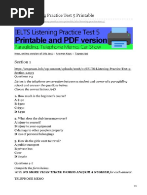 engexam.info-IELTS Listening Practice Test 5 Printable