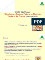 CERC Staff Paper Our Comments: " Developing A Common Platform For Electricity Trading in The Country"