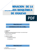 Práctica N 7 Determinación de La Demanda Bioquímica de Oxigeno