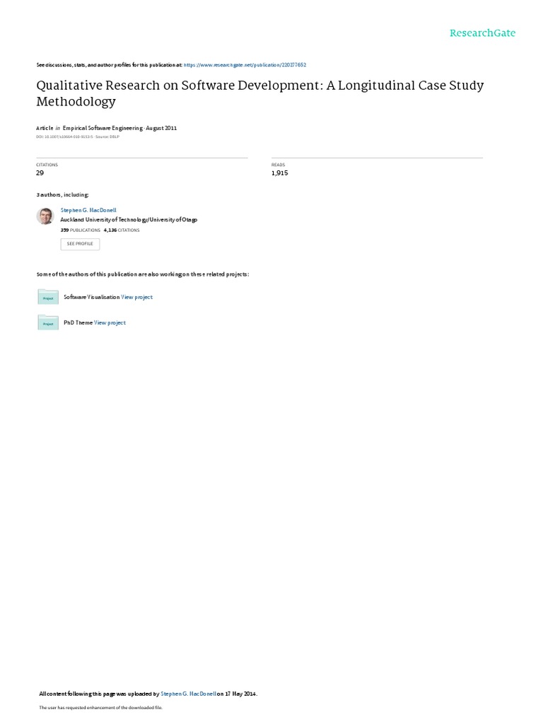 Qualitative Research On Software Development: A Longitudinal Case Study ...