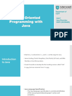 Object Oriented Programming With Java: Department of Ce/It Unit-1 Java Overview OOPJ (01CE0403)