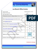 Healy Consultants Belarus Branch Office Invoice