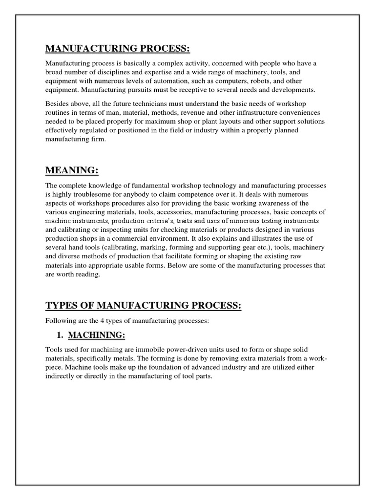 A PDF On Manufacturing Process PDF Recruitment Automation